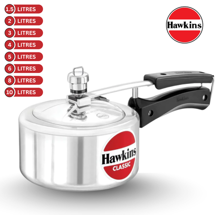 Hawkins Classic Aluminium Pressure Cooker 1.5L to 10L Silver Cooker Pressure Regulator