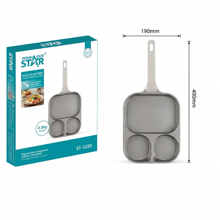 Winning Star 1600W Electric Grill Pan Non-Stick Indoor Griddle Frying Grilling Breakfast