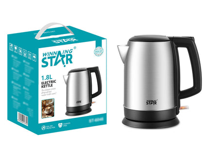 Winning Star Electric Kettles Collection | Electric Kettle 1.8L 1500W EU Plug Silver, Electric Kettle 1.8L 1500W UK Plug Silver, Glass Electric Kettle 1.8L 1500W EU Plug Silver, Glass Electric Kettle 1.8L 1500W UK Plug Silver | Models ST-6011,...