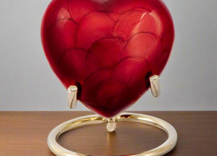 Royal Rapture Urn for Ashes Funeral Memorial Cremation Keepsake Love Urns Decorative Brass Heart with Stand 3" (RHM03)