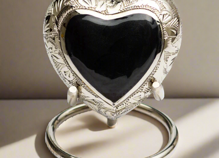 Royal Rapture Urn for Ashes Funeral Memorial Cremation Keepsake Love Urns Decorative Brass Heart with Stand 3" (RHM03)