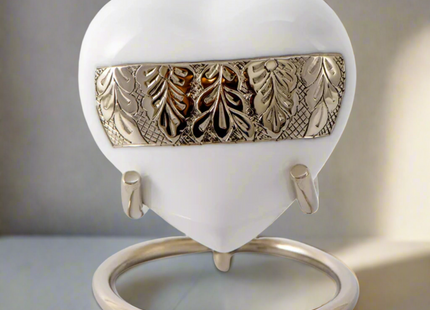 Royal Rapture Urn for Ashes Funeral Memorial Cremation Keepsake Love Urns Decorative Brass Heart with Stand 3" (RHM03)
