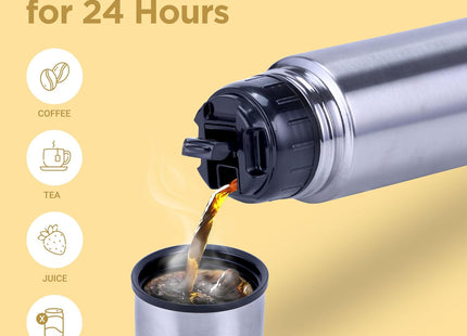 Milton Small Vacuum Flask for Hot Drink 350 ml (12 oz), Stainless Steel Double Walled Insulated Water Bottle for 24 Hour Hot and Cold Drinks, Leak Proof, BPA Free, Food Grade, Thermosteel Flip Lid