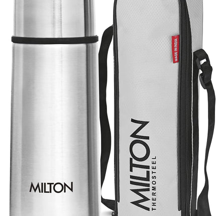 MILTON Thermosteel Vacuum Flask  Insulated Hot Cold Water Bottle Various option Stainless Steel Flip Lid Leakproof BPA Free 24 Hour Travel Flask for Tea Coffee Gym Office 350ml 500ml 750ml 1L