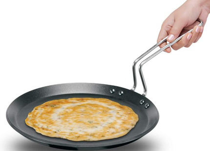 HAWKINS Futura Non-Stick Induction Compatible Flat Tava Griddle, 10" Induction, Black
