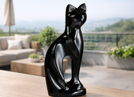 Royal Rapture Cat Kitty Figurine Pet Urn For Ashes Cremation Funeral Memorial Love Urns decorative Alloy 9" (RCM01)