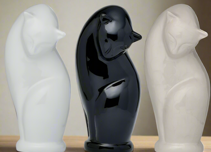 Royal Rapture Cat Kitty Figurine Pet Urn For Ashes Cremation Funeral Memorial Love Urns decorative Alloy 9" (RCM03)