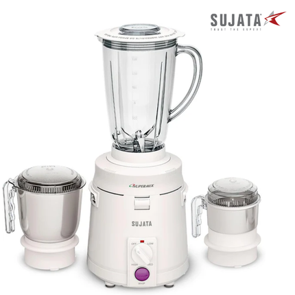 Sujata Supermix 900W Indian Mixer Grinder with 3 Stainless Steel Jars for Wet Dry Grinding and Chutney