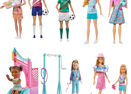 Mattel Barbie & Stacie to the Rescue, Wellness Yoga, Baking & Fashionistas Doll Collection