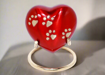 Royal Rapture Urn for ashes Heart Funeral Cremation Memorial Keepsake Pet Dog Cat with Stand 3" (RHP01)