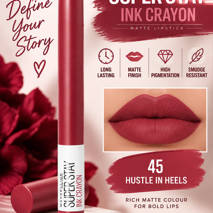 Maybelline New York SuperStay Lipstick Collection Matte Ink Liquid Crayon Long Lasting Lip Colour Shades