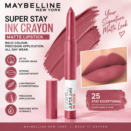 Maybelline New York SuperStay Lipstick Collection Matte Ink Liquid Crayon Long Lasting Lip Colour Shades