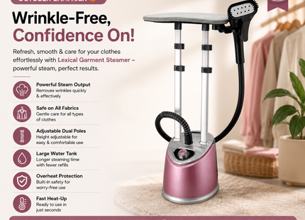 Lexical Garment Steamer – 2000W Clothes Steamer with 3.2L Water Tank