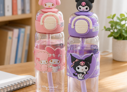 Sanrio-style / Character Design Plastic Sports Water Bottles Collection | Dual-Drink Plastic Water Bottle 630ml, Dual-Drink Plastic Water Bottle 700ml | Models CH-2625, CH-9075 | Sports Water Bottle |