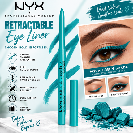NYX Professional Makeup Vivid Rich Mechanical Eye Pencil Always Onyx Black Retractable Eyeliner