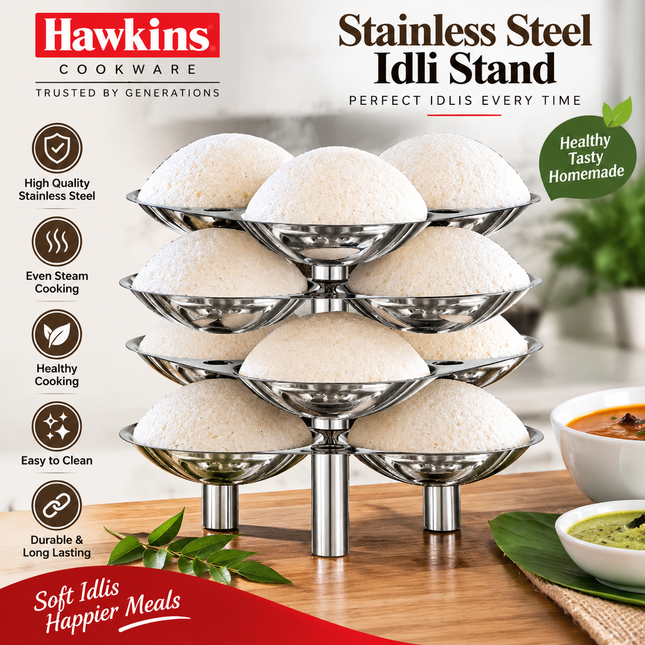 Hawkins Stainless Steel Idli Stand 5L Pressure Cooker Compatible 12 Idli Steamer