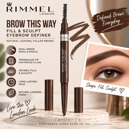 Rimmel London Makeup Collection Waterproof Kajal Eyeliner Eyebrow Pencil Brow Definer
