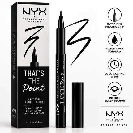 NYX Professional Makeup That's The Point Black Artistry Eyeliner Waterproof Liquid Eyeliner Pen 1.1ml