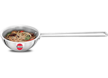 Hawkins 1.5 Cup Tadka Pan, 360 ml Triply Stainless Steel Pan, Induction Pan, Silver (STP15)