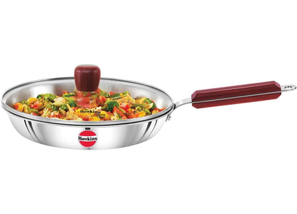 HAWKINS Triply 3 mm Stainless Steel Frying Pan Glass with Lid (26 cm)