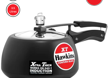 Hawkins Black 3, 3.5 Litre Pressure Cooker, Hard Anodised, Induction & Gas Compatible, Black