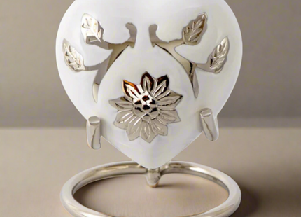 Royal Rapture Urn for Ashes Funeral Memorial Cremation Keepsake Love Urns Decorative Brass Heart with Stand 3" (RHM03)