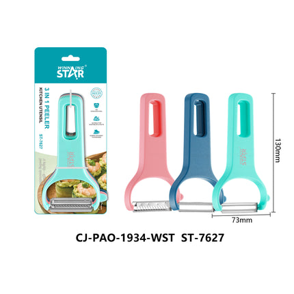 Winning Star 3-in-1 Kitchen Tools Tongs Peeler Grater Stainless Steel
