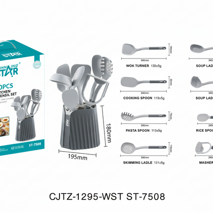 Winning Star 7-Piece Silicone Kitchen Utensil Set Spatula Cooking Tools