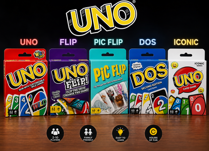 Mattel Card Games for Kids & Family – UNO Flip Pic-Flip DOS ICONIC
