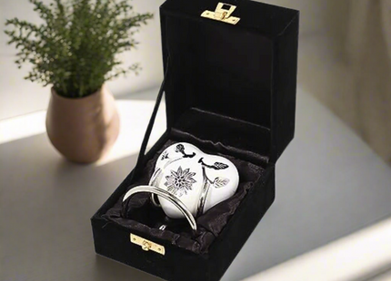 Royal Rapture Urn for Ashes Funeral Memorial Cremation Keepsake Love Urns Decorative Brass Heart with Stand 3" (RHM03)
