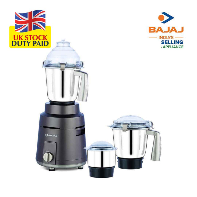 Bajaj Herculo 1000W Powerful Mixer Grinder Indian with Nutri-Pro Feature 3 Jars, Coffee Brown & Gold  Indian Plug + International Converter